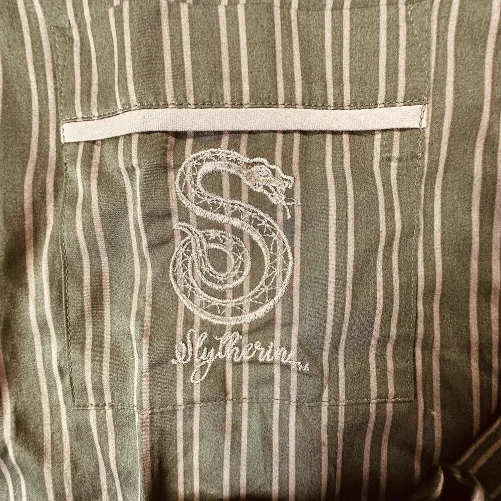 Pottery Barn teens Harry Potter Slytherin Pajama Set Size M, Bottom Size 32x30